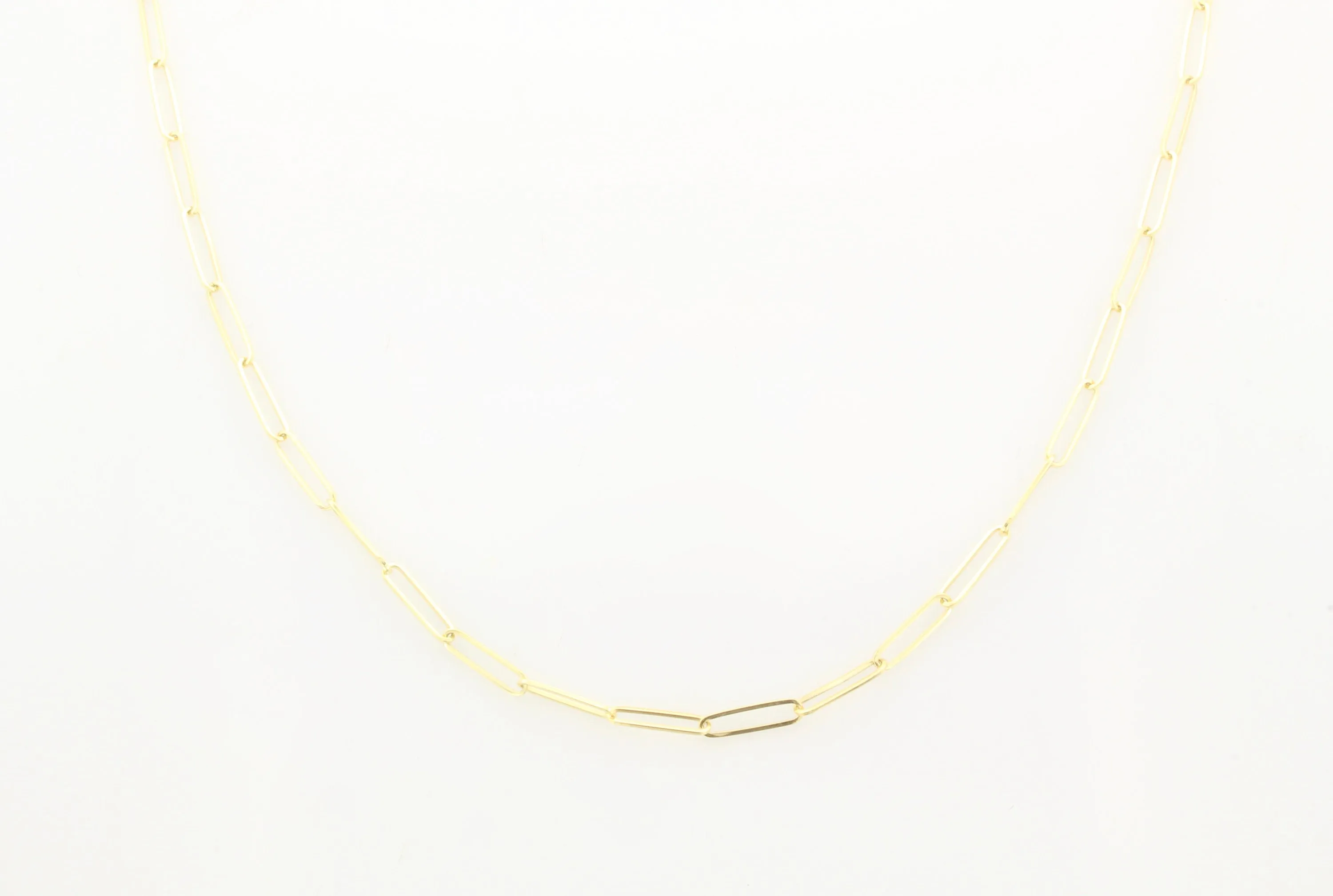 14K Gold 2.60MM Open Link Paperclip Chain Necklace