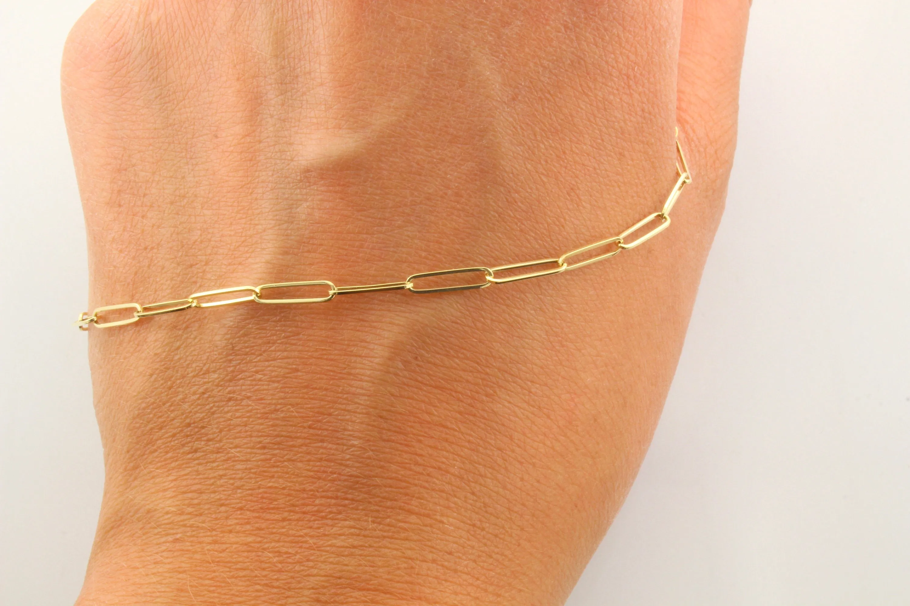 14K Gold 2.60MM Open Link Paperclip Chain Necklace