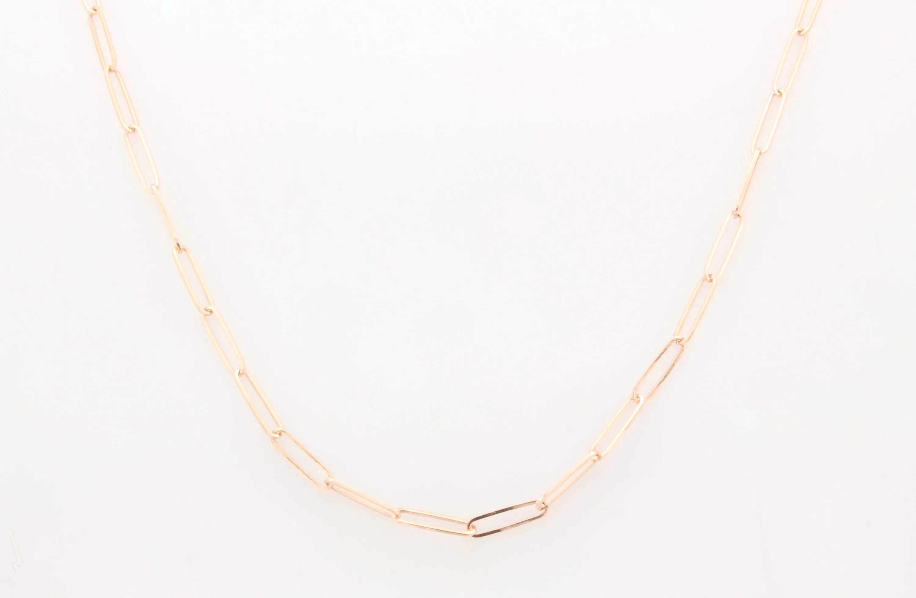 14K Gold 2.60MM Open Link Paperclip Chain Necklace