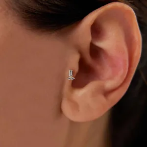 14k Gold Baguette Tragus Piercing