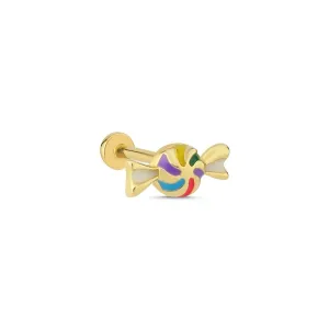 14k Gold Colored Enamel Candy Tragus Piercing