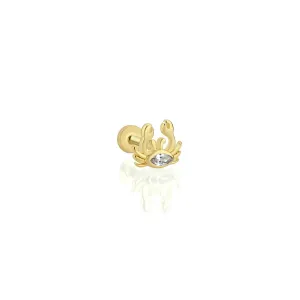 14k Gold Crab Model Tragus Piercing