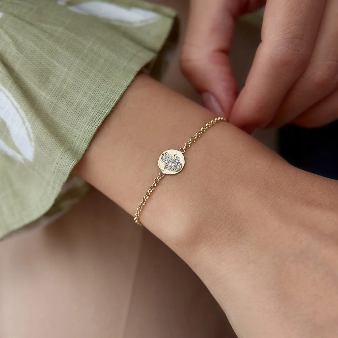 14k Gold Hamsa  Bracelet