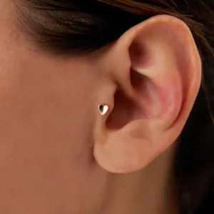 14k Gold Heart Tragus Piercing