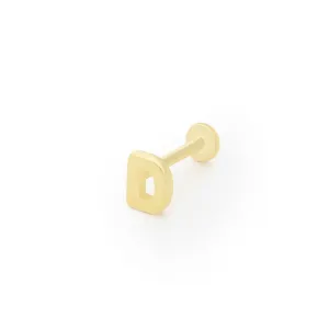 14k Gold Letter D Tragus Piercing