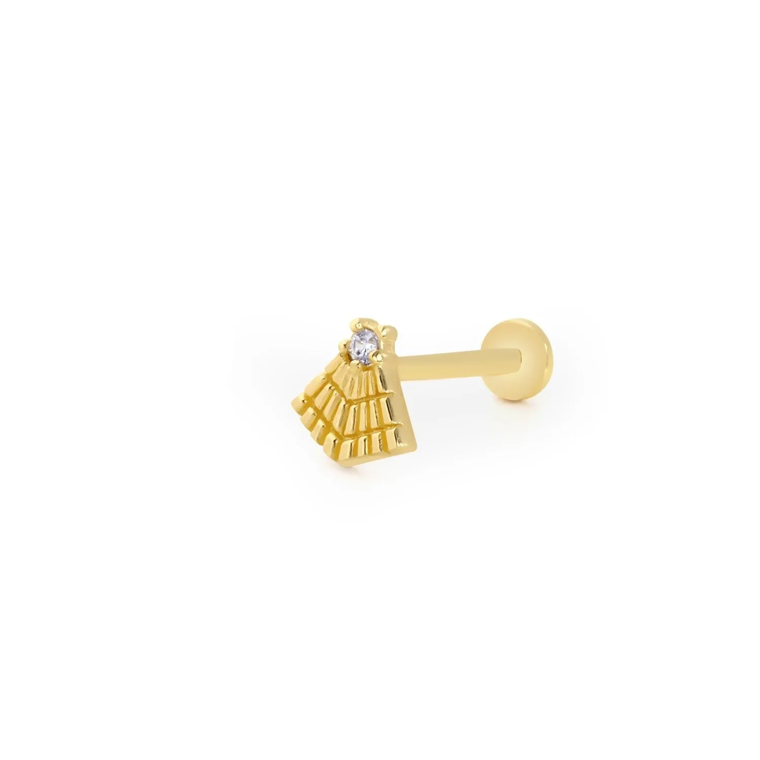 14k Gold Luna Tragus Piercing