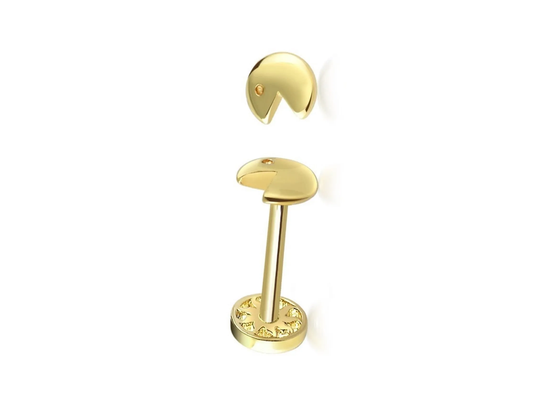 14k Gold PacMan Tragus Piercing