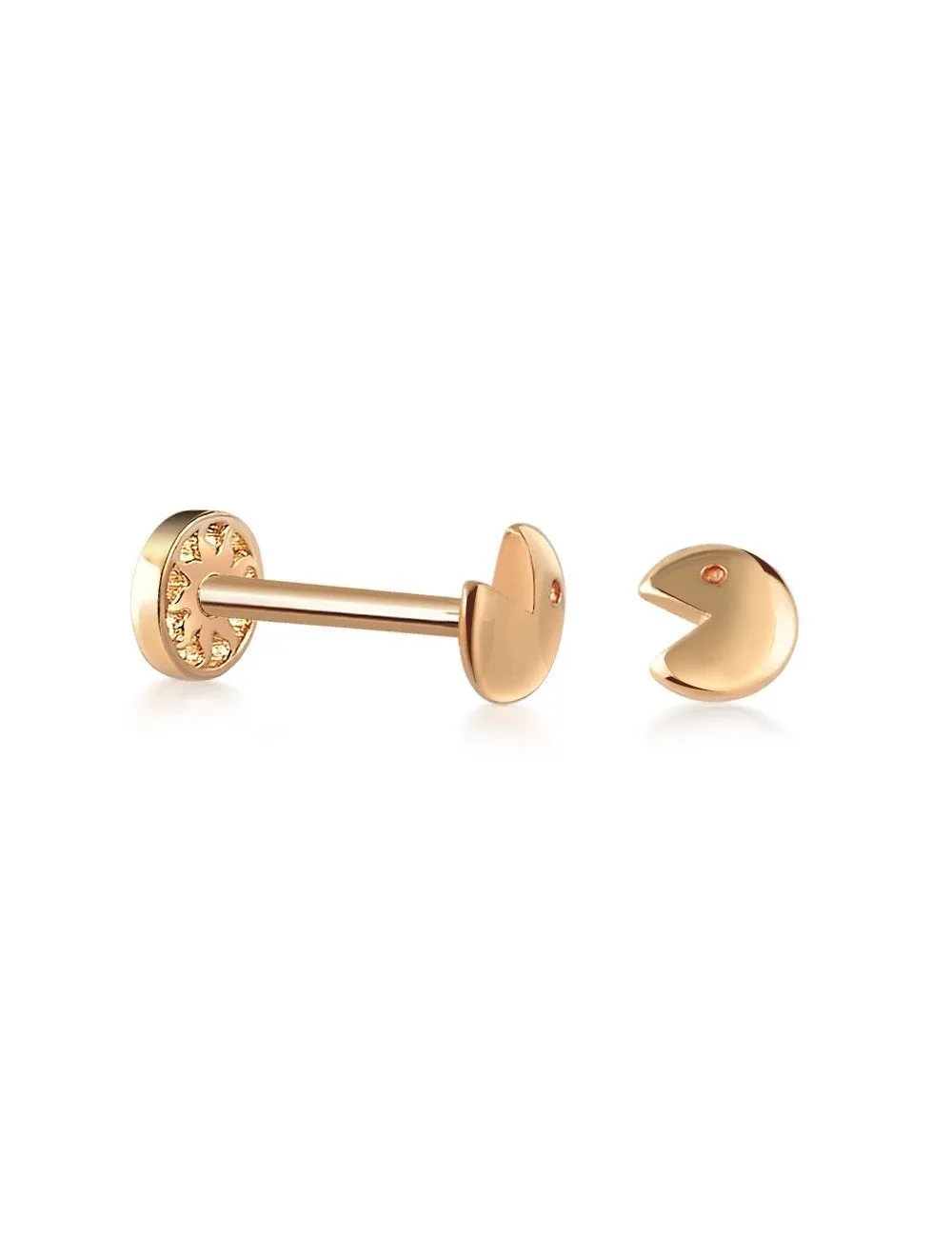 14k Gold PacMan Tragus Piercing