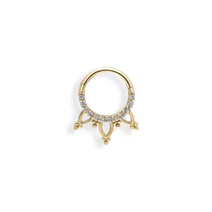 14k Gold Stone Crown Model Helix Piercing