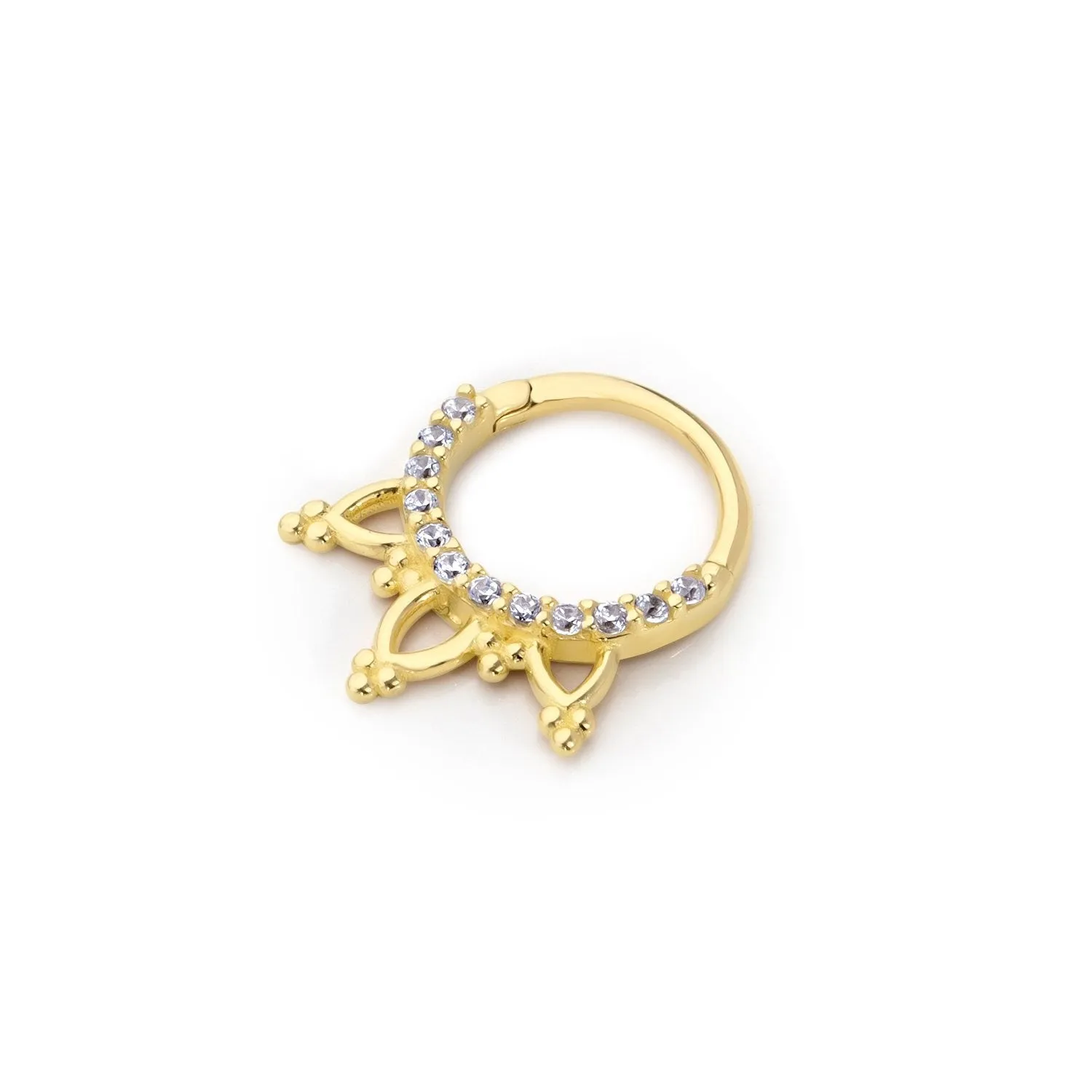 14k Gold Stone Crown Model Helix Piercing
