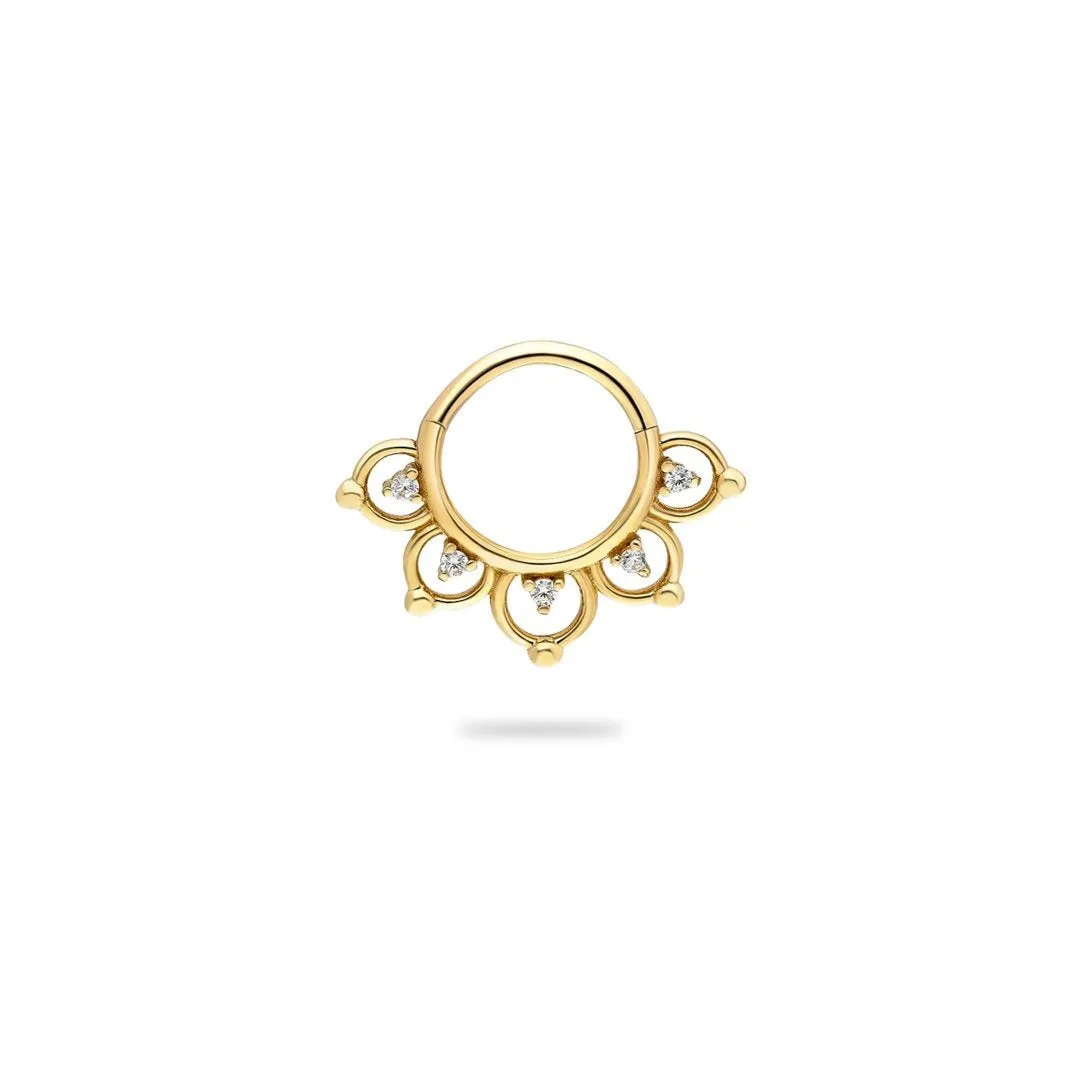 14k Gold Stone Ring Helix Piercing