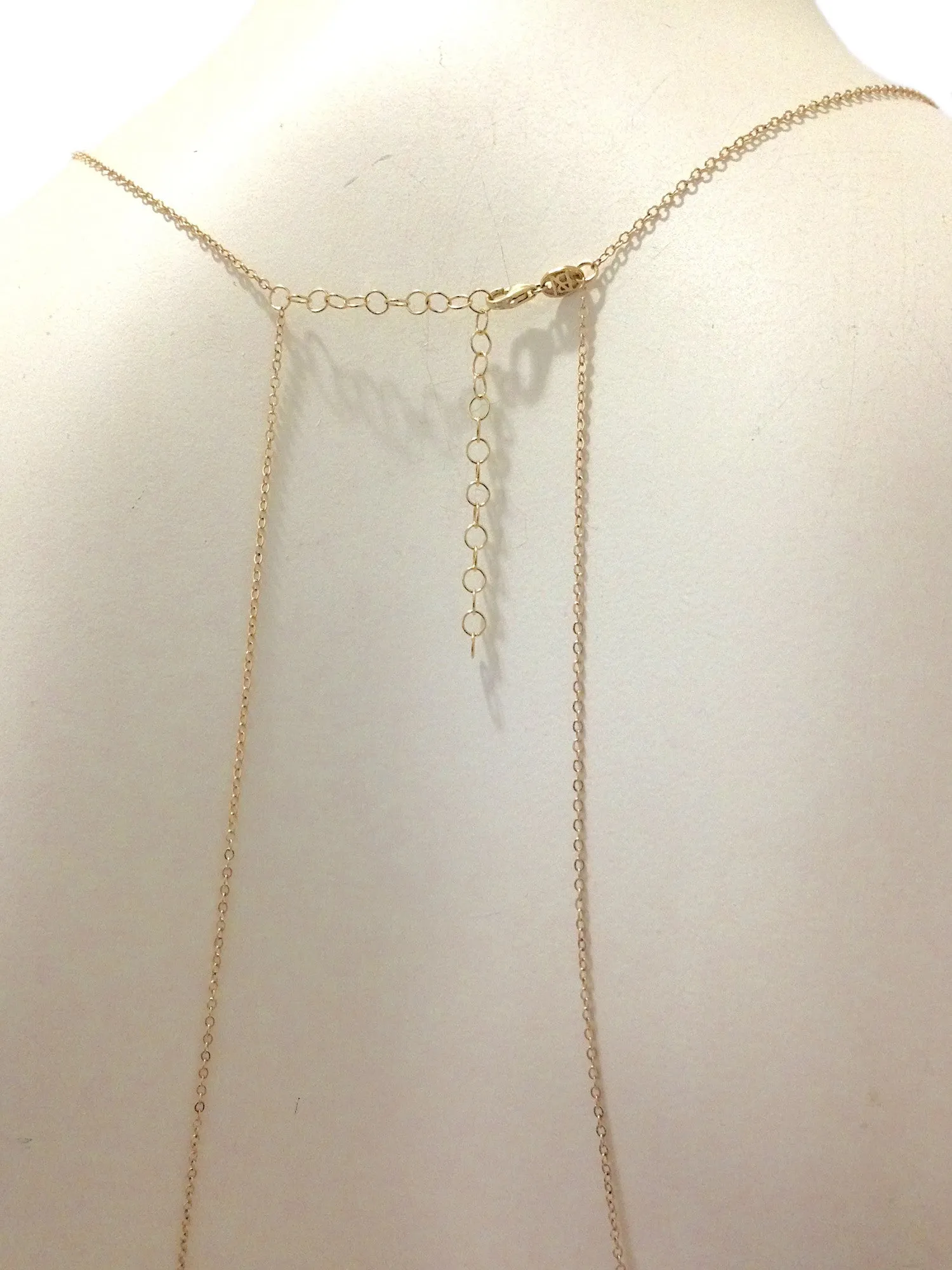 14K Gold Triple White Sapphire Body Harness Chain