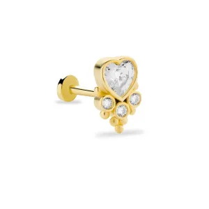 14k Gold Vintage Tragus with Heart