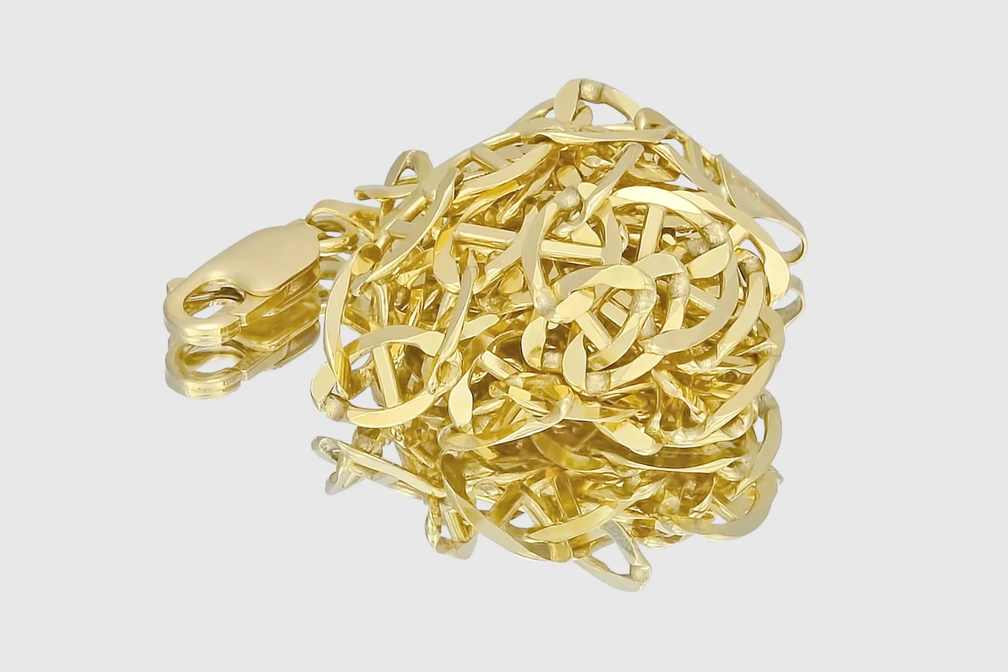 14k Mariner Style Solid Yellow Gold Necklace