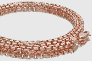 1.5mm - 3.5mm Hollow Round Box Necklace - 14k Rose Gold