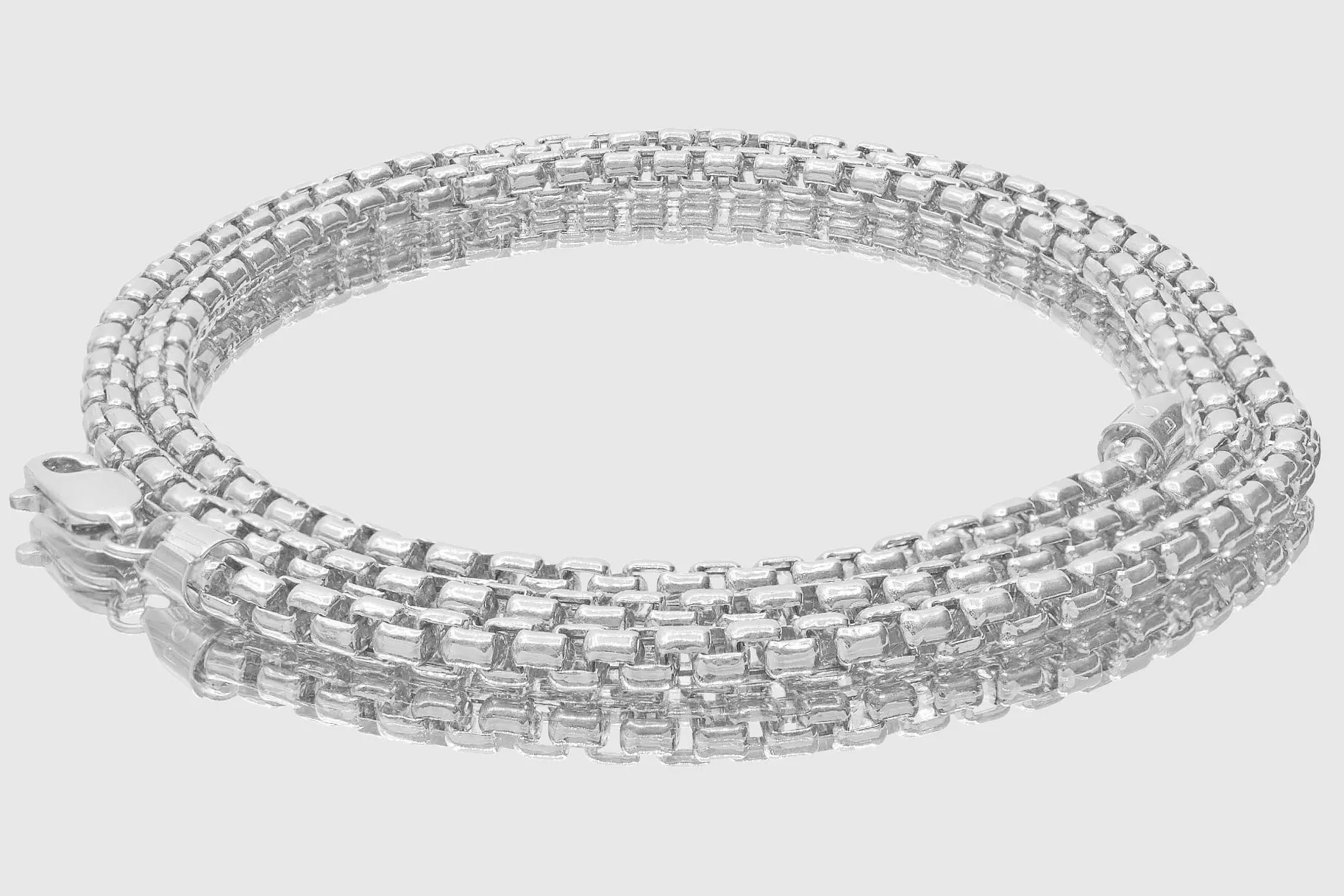 1.5mm - 3.5mm Solid Round Box Necklace - 14k White Gold