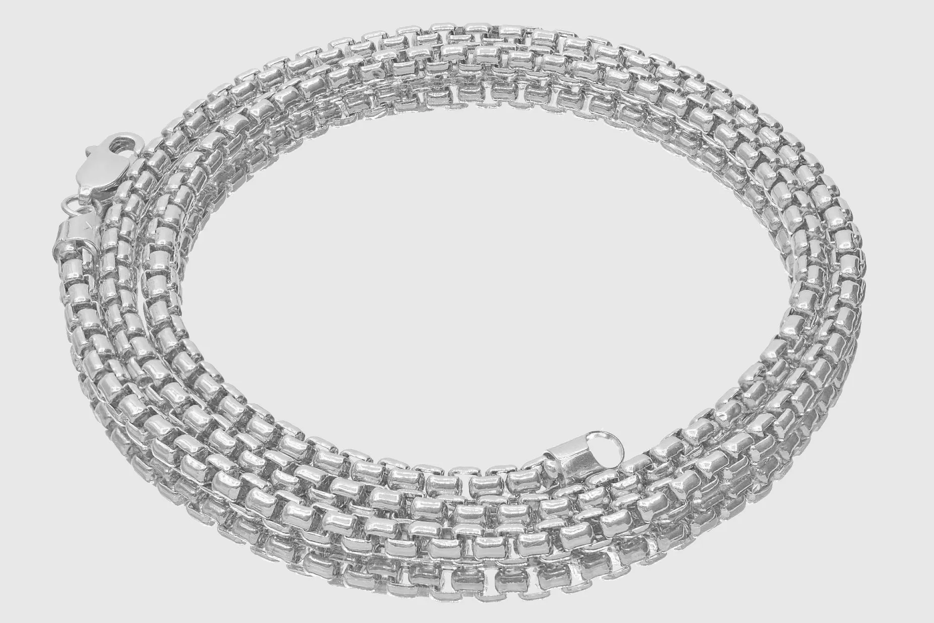 1.5mm - 3.5mm Solid Round Box Necklace - 14k White Gold
