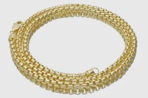 1.5mm - 3.5mm Solid Round Box Necklace - 14k Yellow Gold