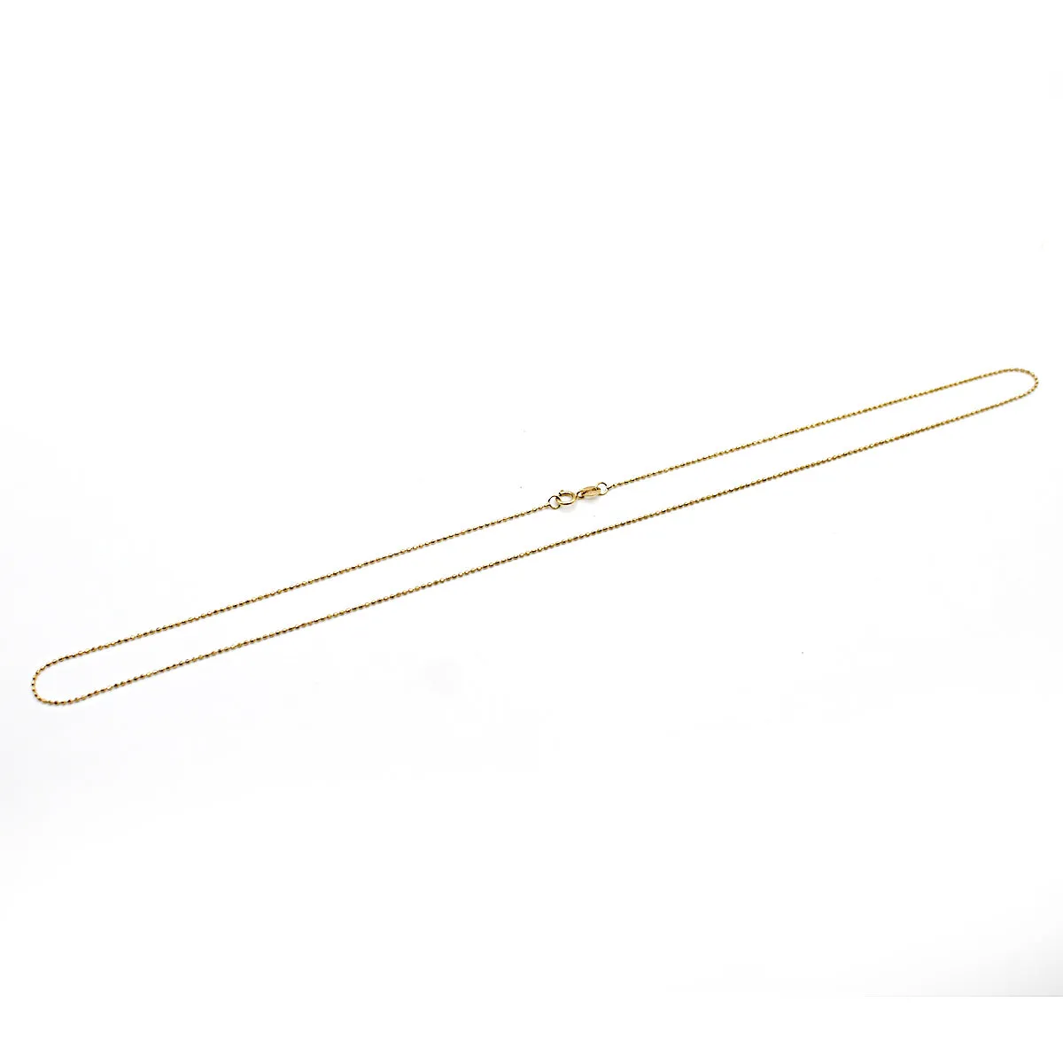 18k Solid Yellow Gold Beaded or Ball Chain
