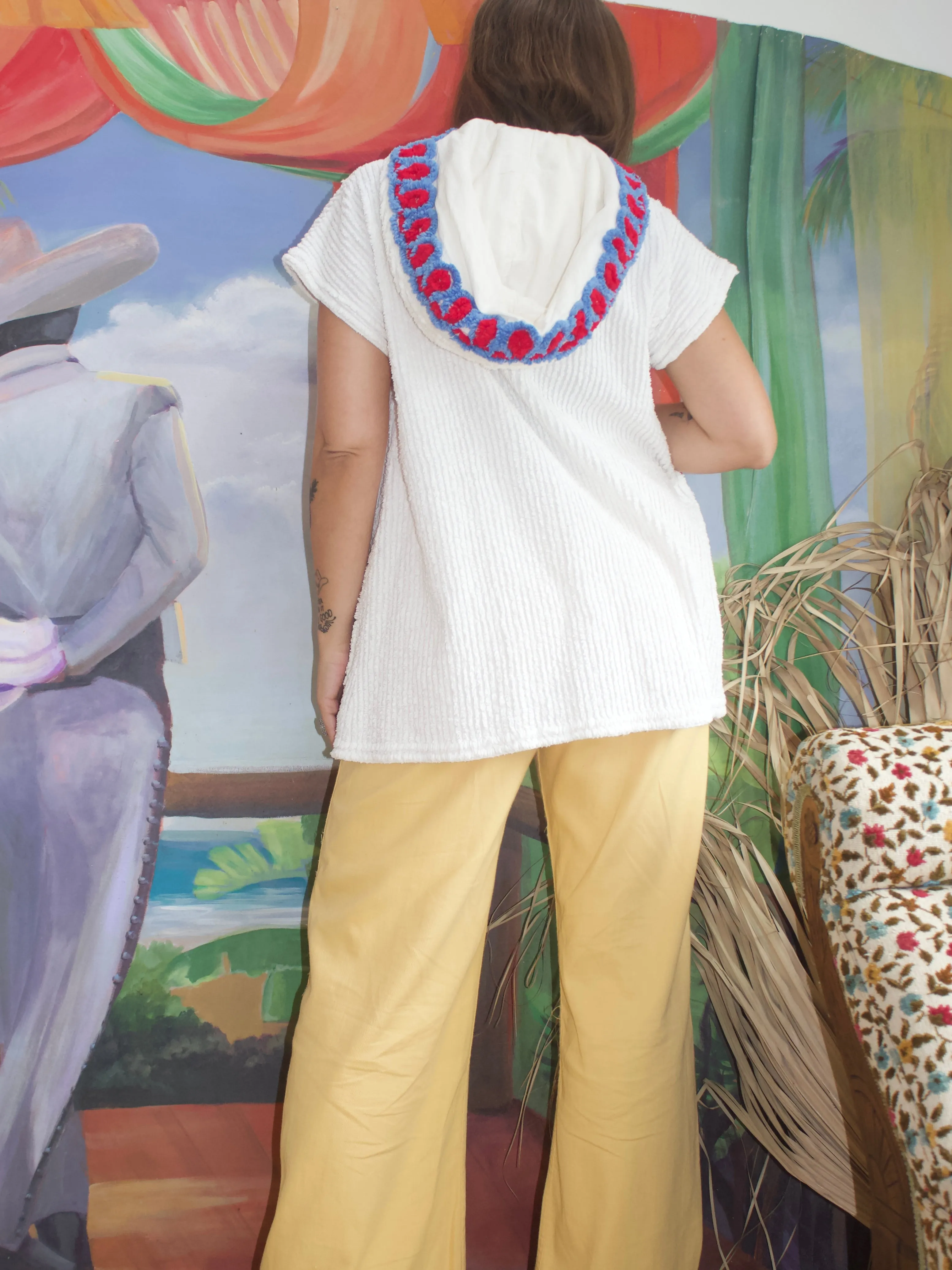 1930s Hooded Chenille Beach Cover Up
