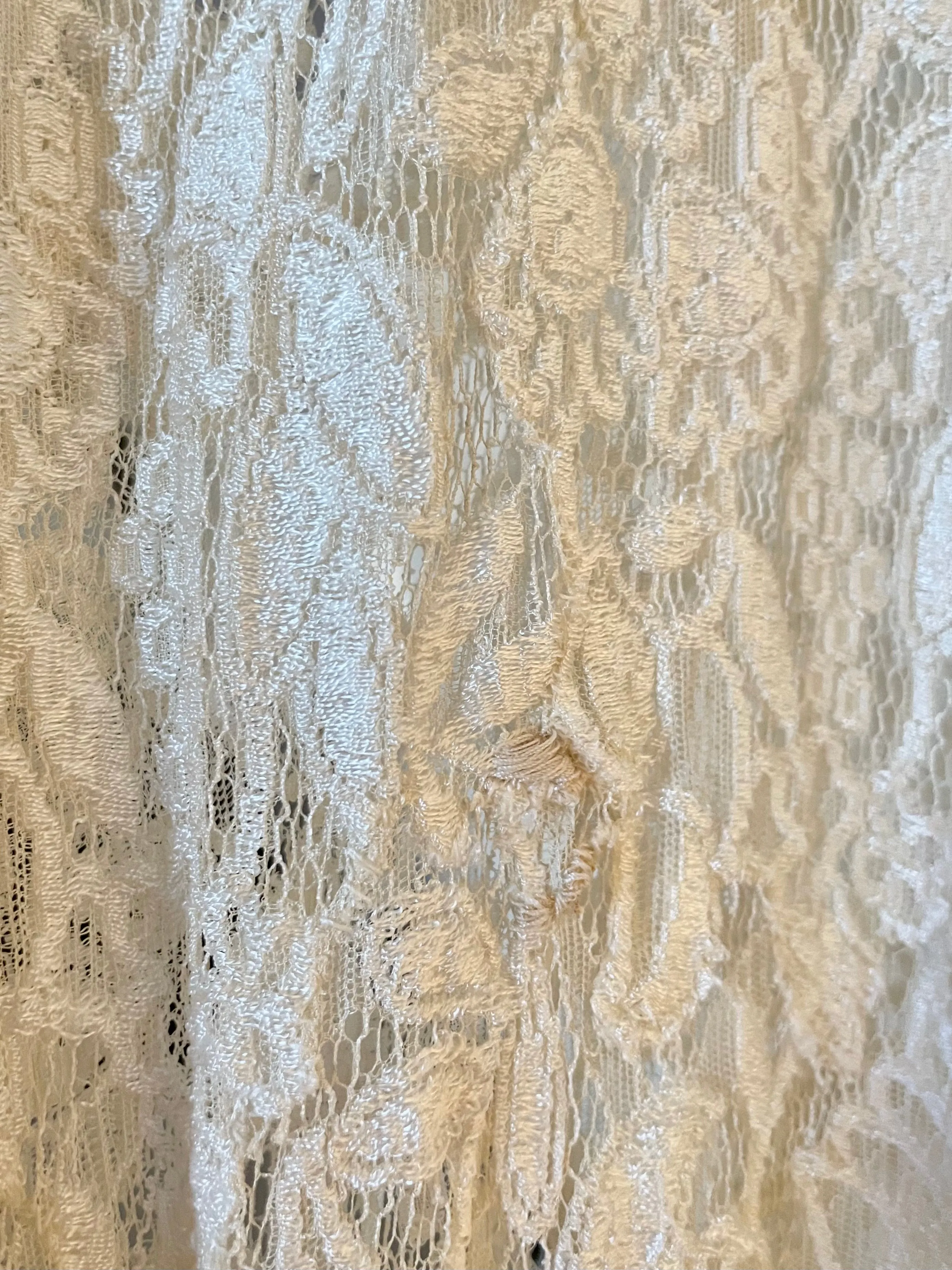 1930s Ivory Lace Button Back Trained Wedding Gown