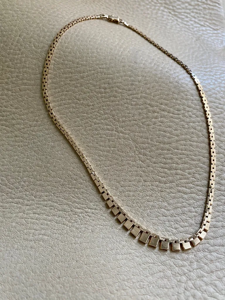1932-1982 Danish 14k gold necklace - Cleopatra brick link by SV Glymers