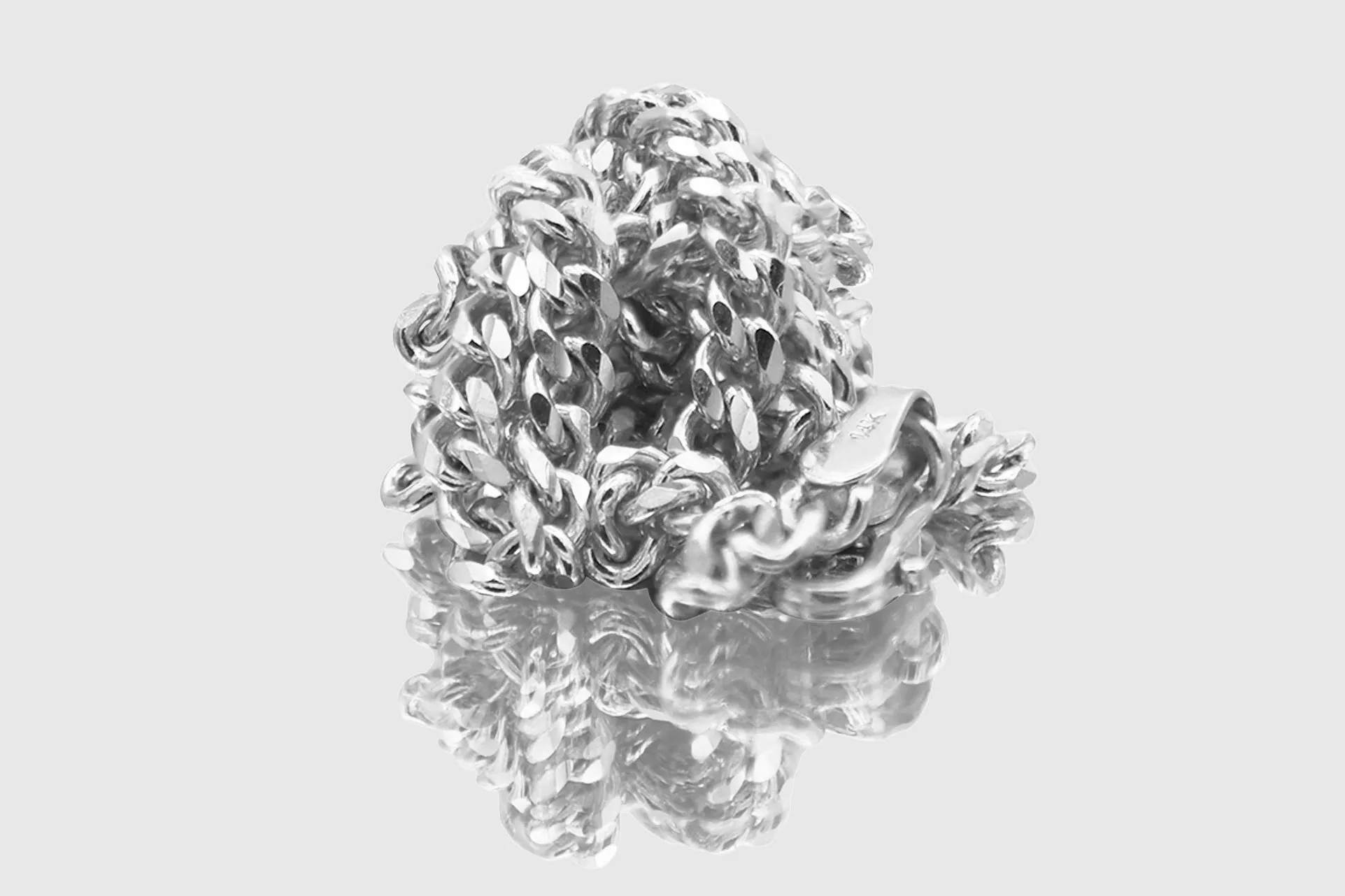1mm - 2.8mm Baby Miami Cuban Link Solid White Gold Necklace
