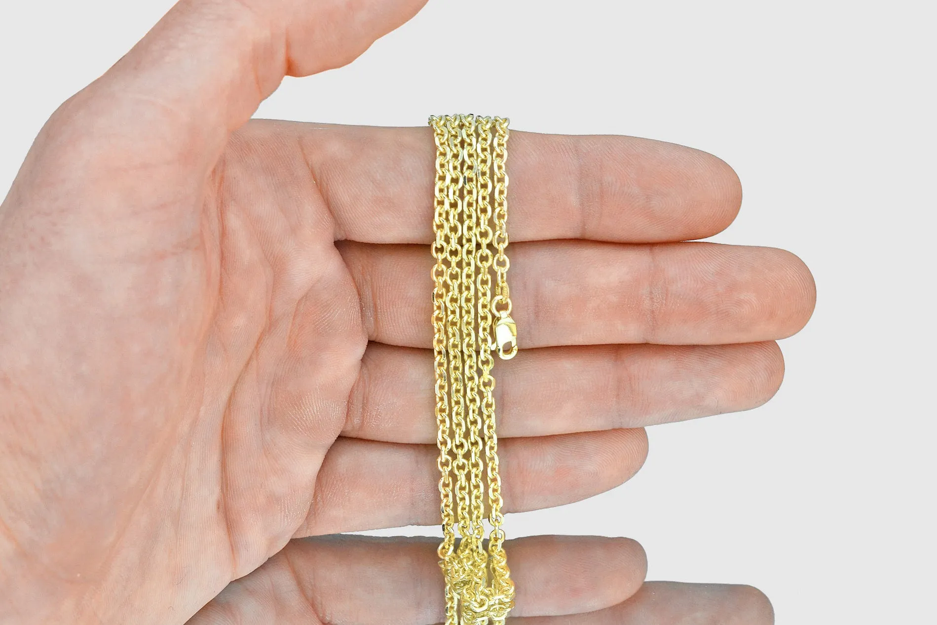 1mm - 3.5mm Cable Necklace - 14k Yellow Gold