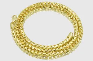 1mm - 6.5mm 10k Round Franco Solid Yellow Gold Necklace