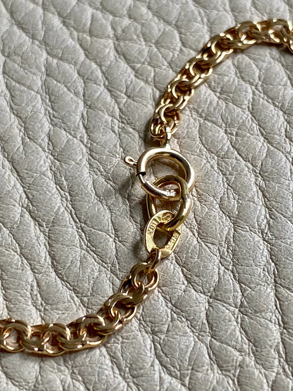 20.5 Inch longer length!  Vintage Swedish Double-link necklace - Solid 18k gold