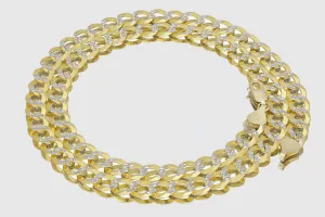 2.5mm - 16mm Solid Cuban Curb Diamond Cut Necklace - 14k Yellow Gold