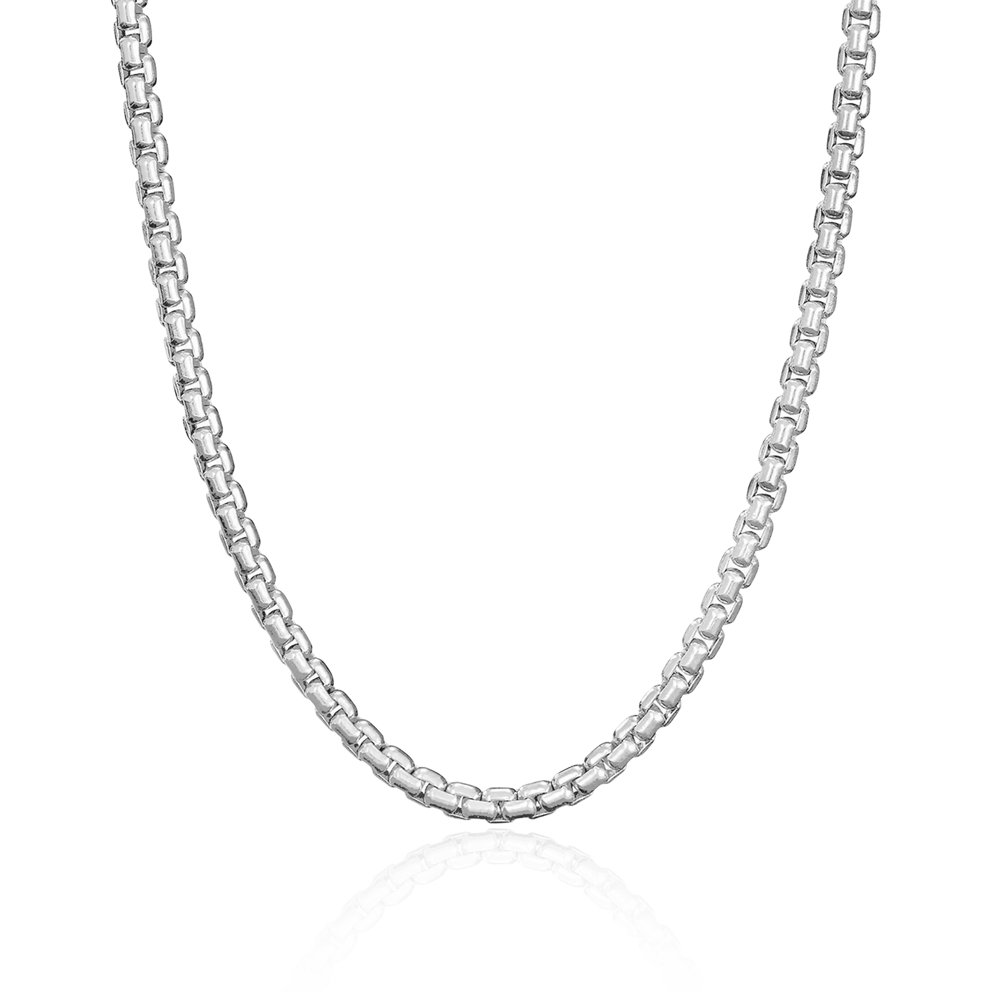 2.5mm Box Chain - White Gold
