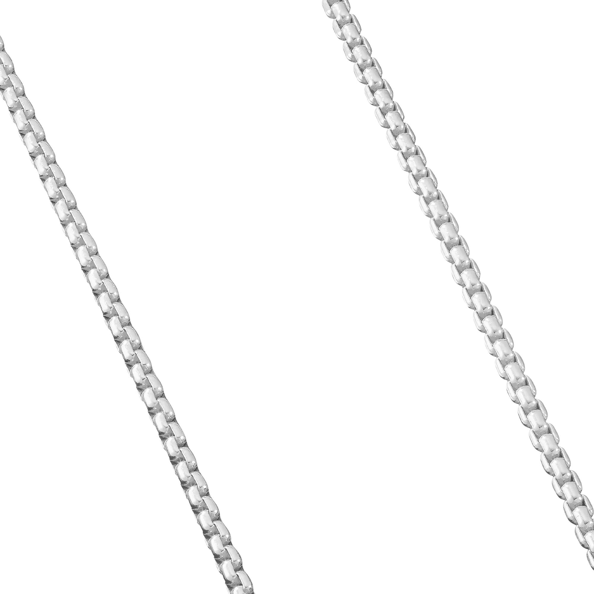 2.5mm Box Chain - White Gold