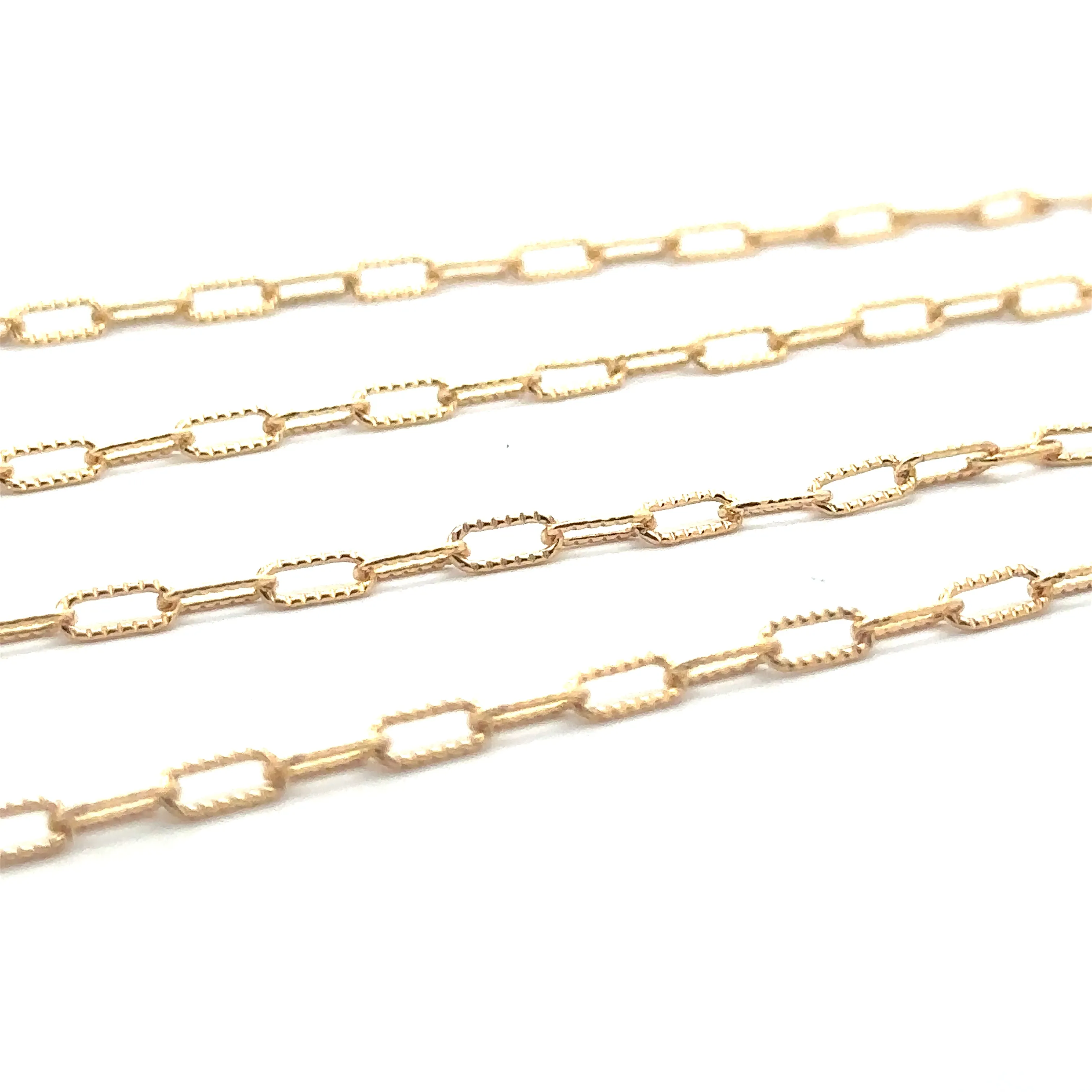 2.5mm Course Line Elongated Cable Chain, 14K Gold Filled, Sku: S2505L