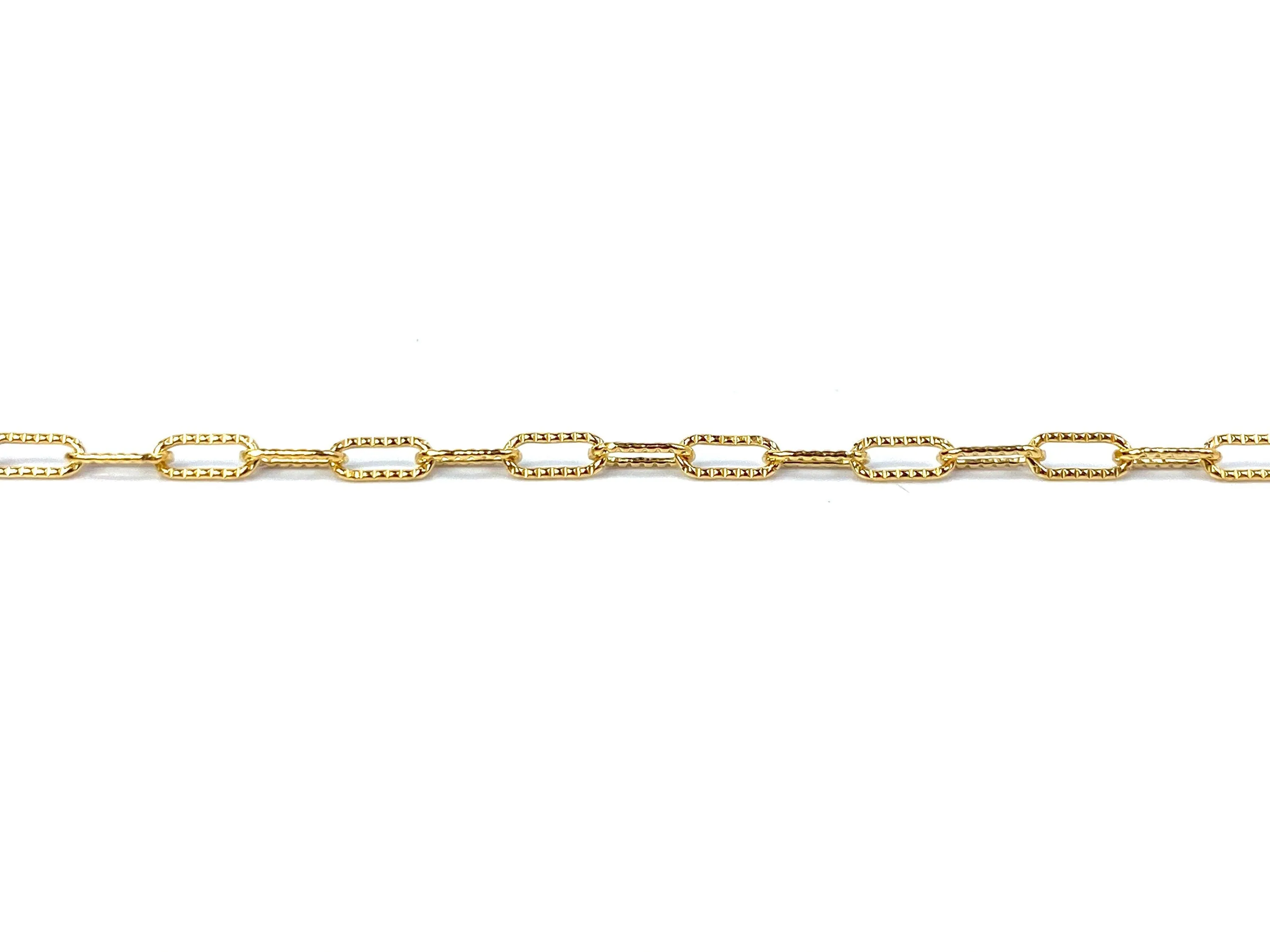 2.5mm Course Line Elongated Cable Chain, 14K Gold Filled, Sku: S2505L
