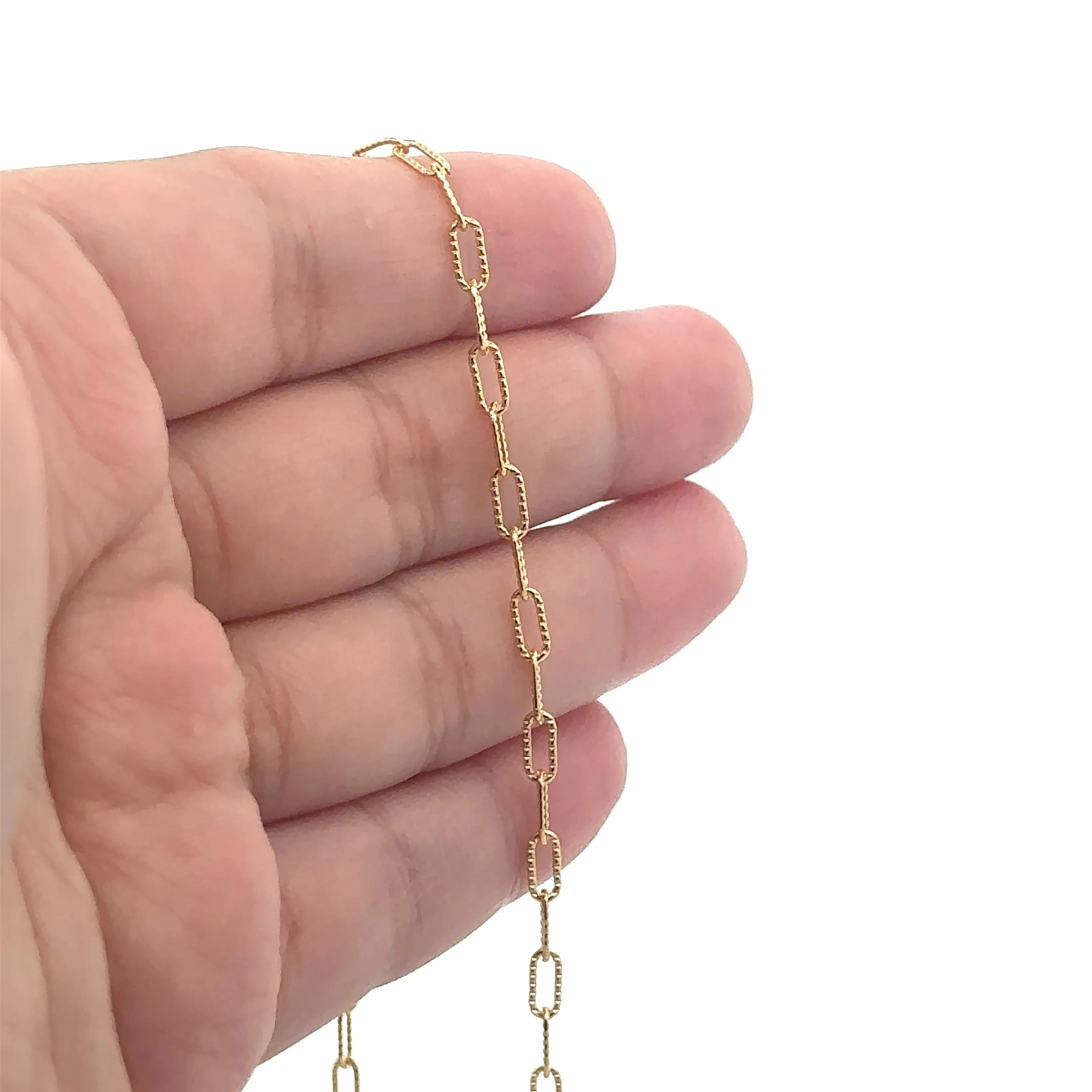 2.5mm Course Line Elongated Cable Chain, 14K Gold Filled, Sku: S2505L