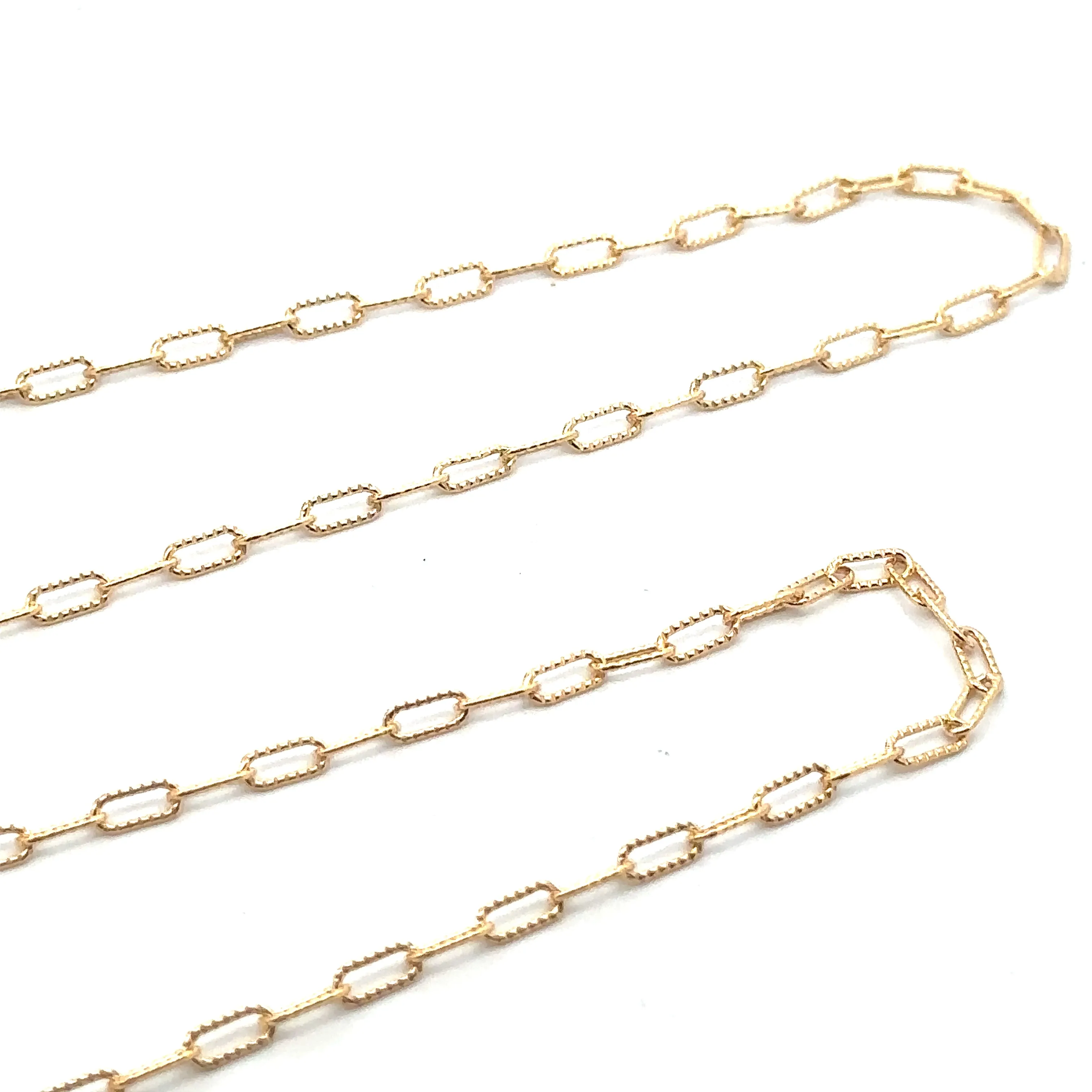 2.5mm Course Line Elongated Cable Chain, 14K Gold Filled, Sku: S2505L