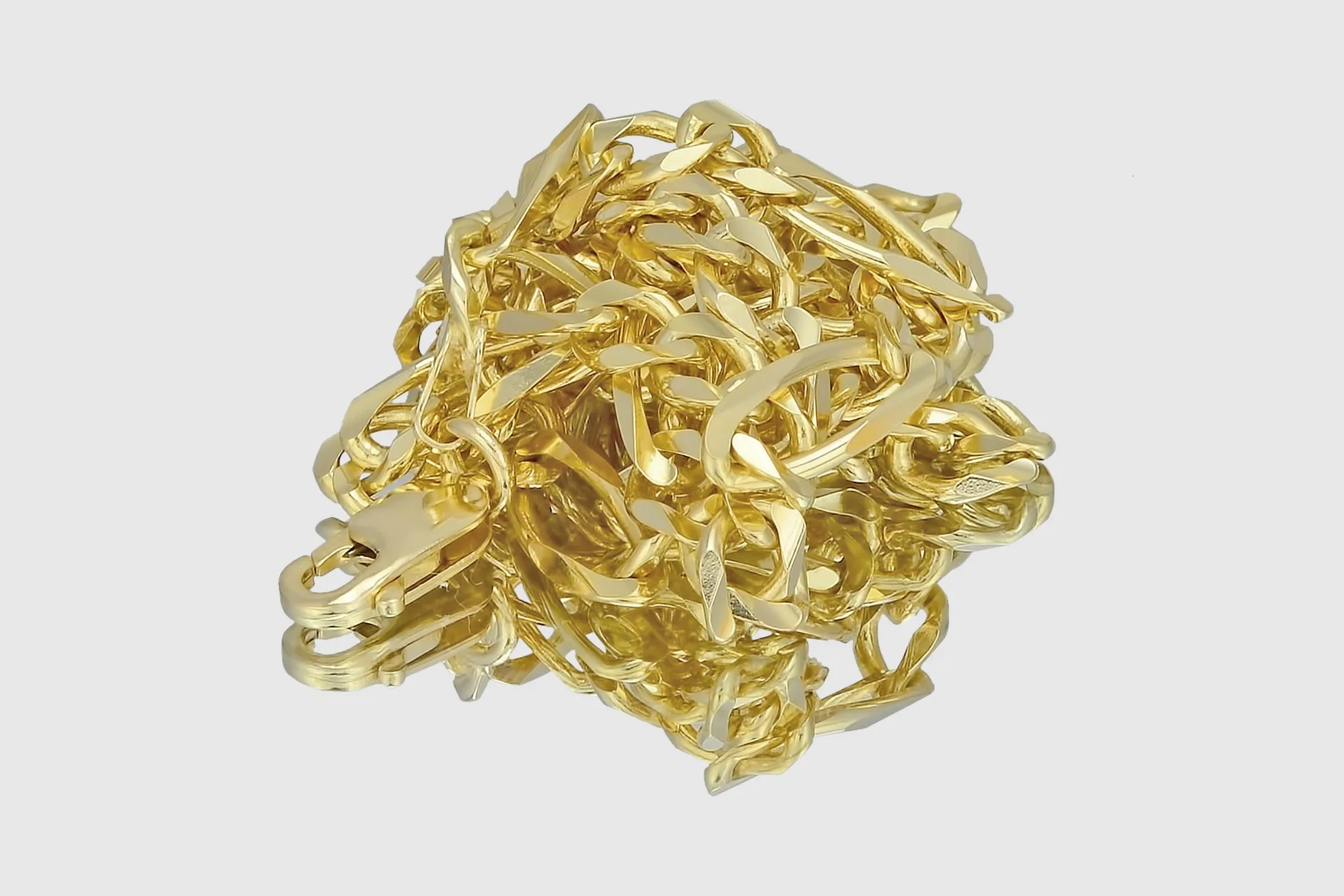 2mm - 12mm Solid Figaro Necklace - 14k Yellow Gold