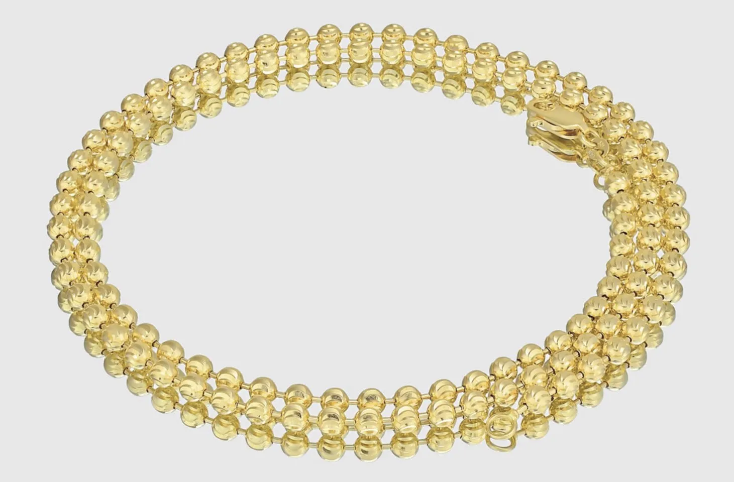 2mm - 5mm Moon Cut Bead Chain - 10k Yellow Gold