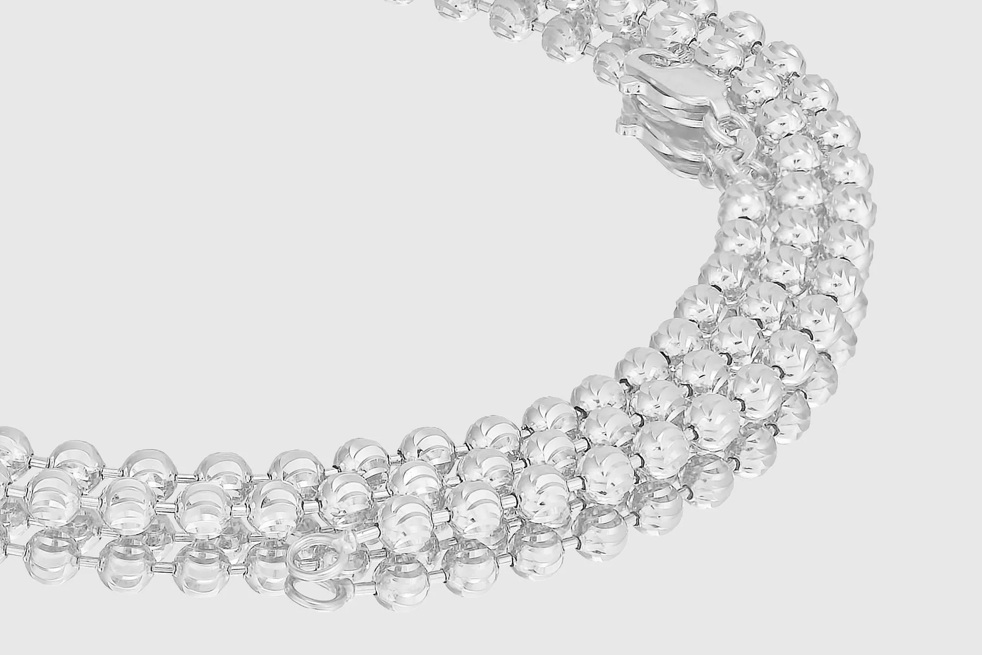 2mm - 5mm Moon Cut Bead Chain - 14k White Gold