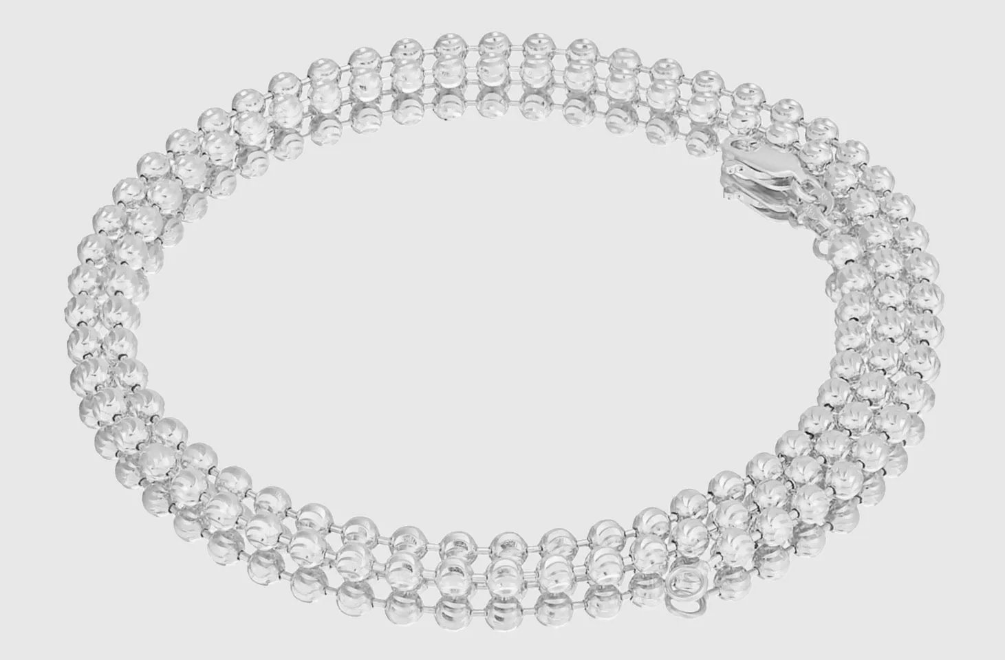 2mm - 5mm Moon Cut Bead Chain - 14k White Gold