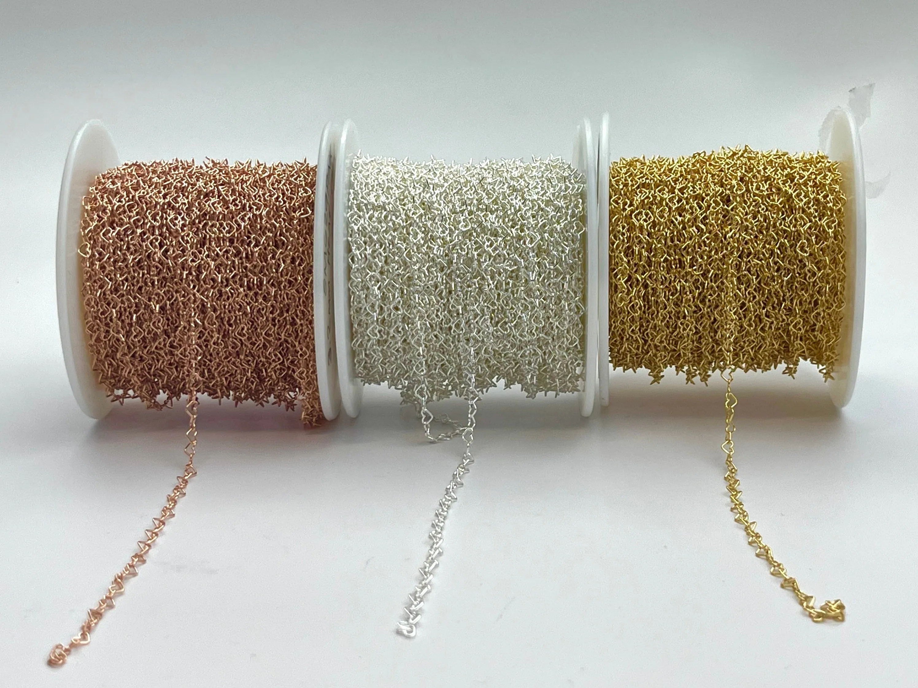 3.2mm Heart Chain, 14k Gold Filled, Sterling Silver, 14k Rose Gold Filled, Sku#SM629