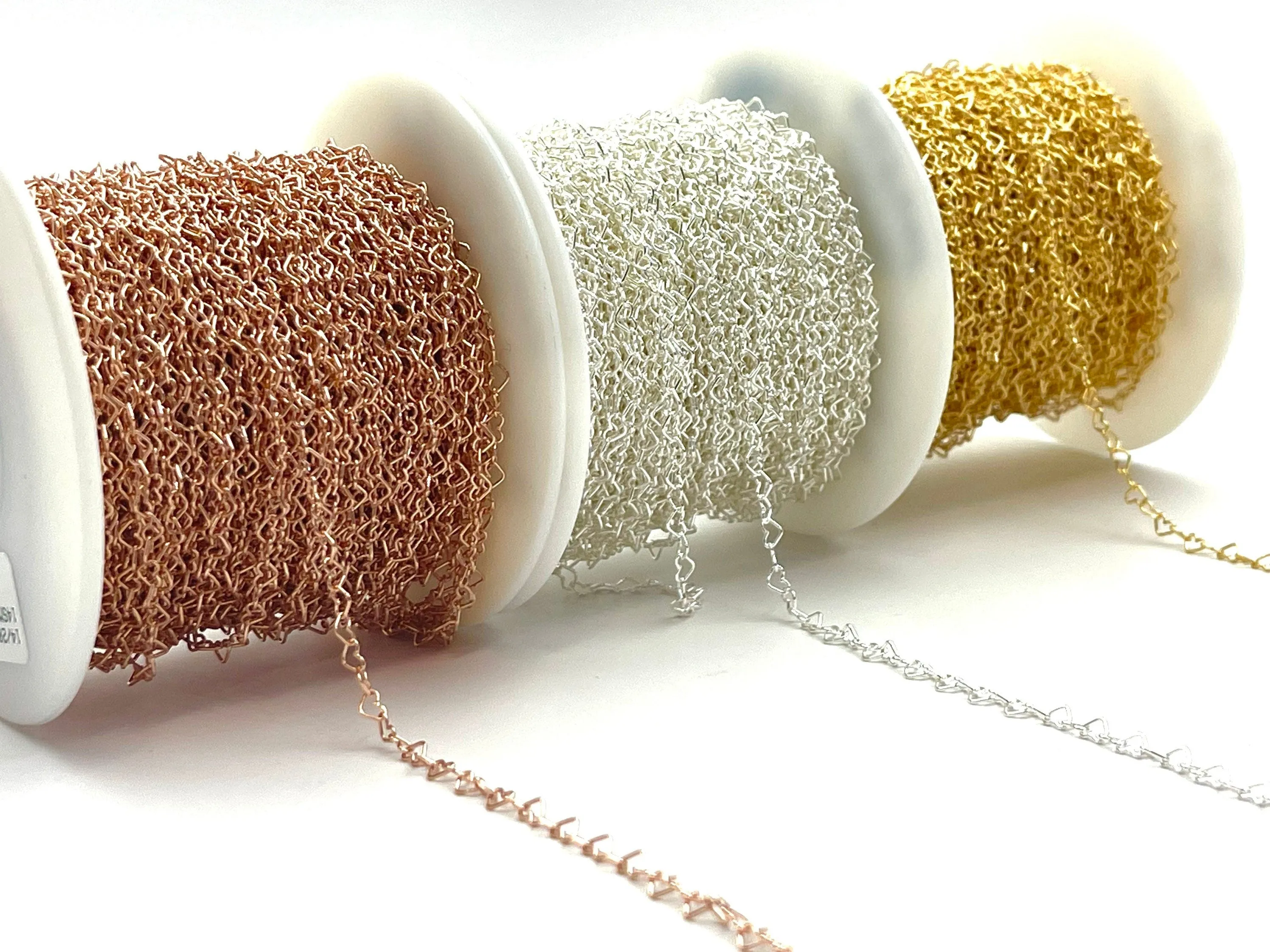 3.2mm Heart Chain, 14k Gold Filled, Sterling Silver, 14k Rose Gold Filled, Sku#SM629