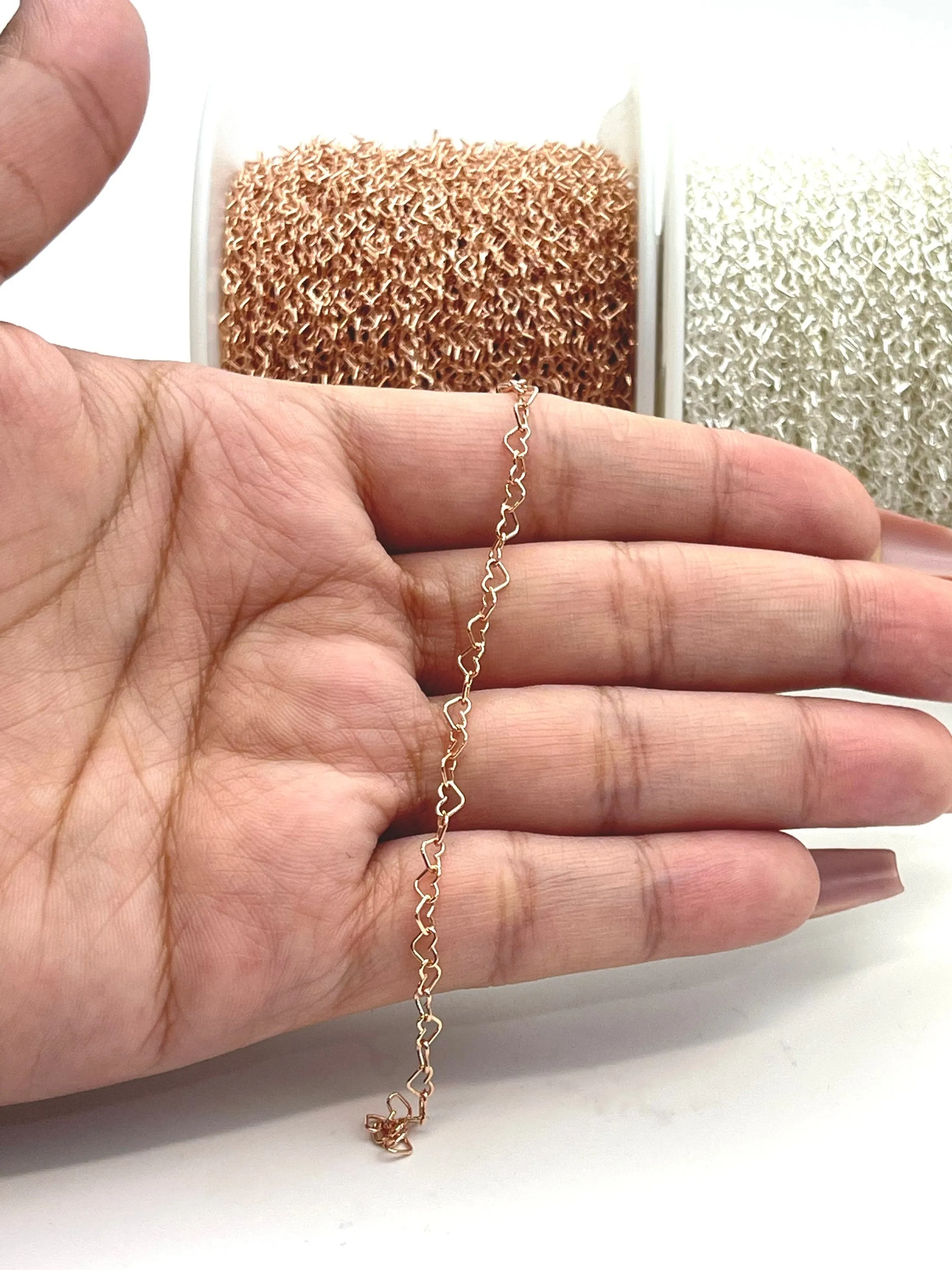 3.2mm Heart Chain, 14k Gold Filled, Sterling Silver, 14k Rose Gold Filled, Sku#SM629