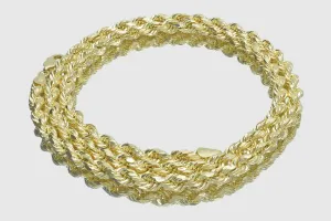 3mm - 9mm Hollow Rope Necklace - 14k Yellow Gold