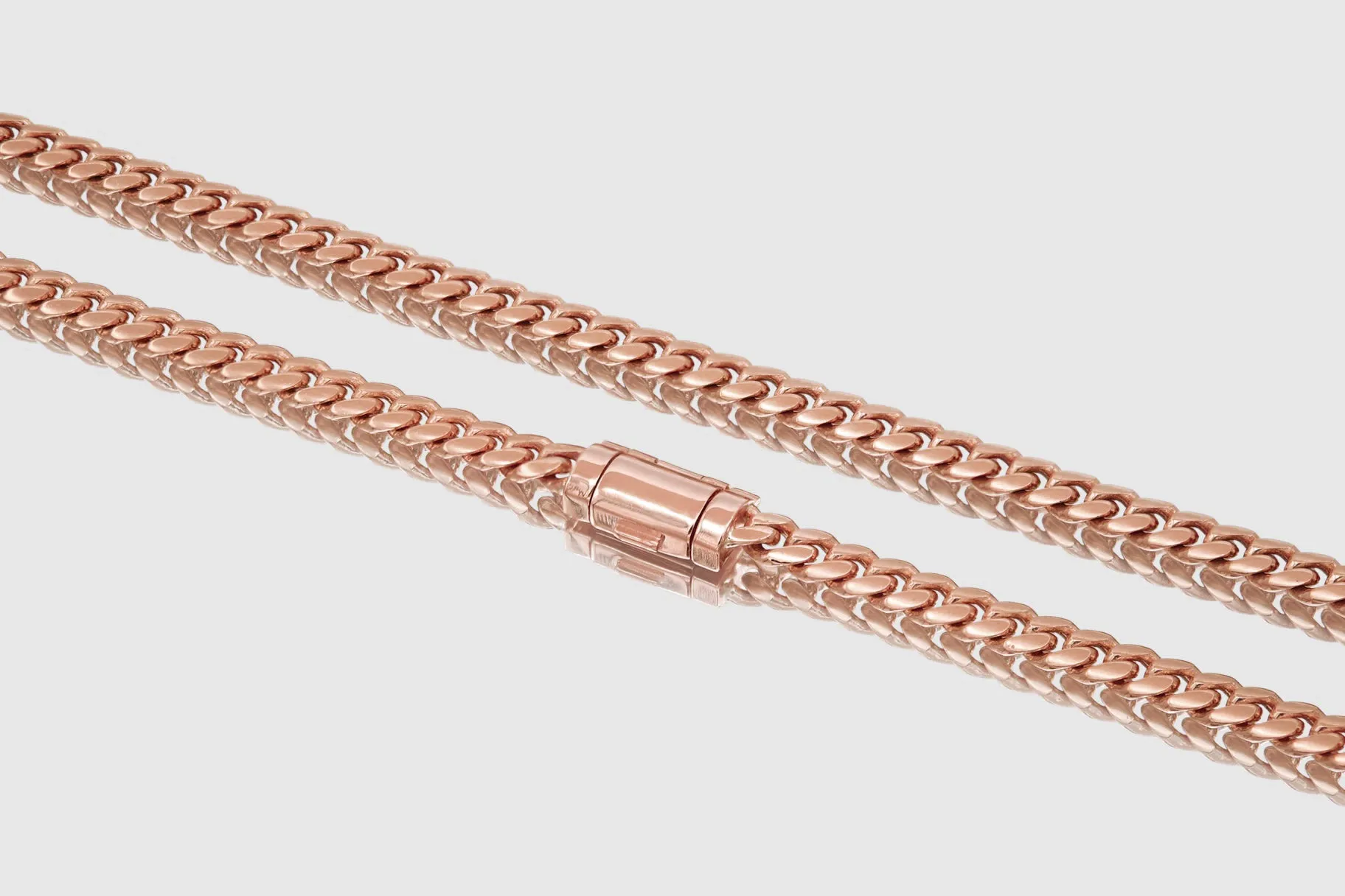 4mm Solid Miami Cuban Gold Barrel Lock Necklace