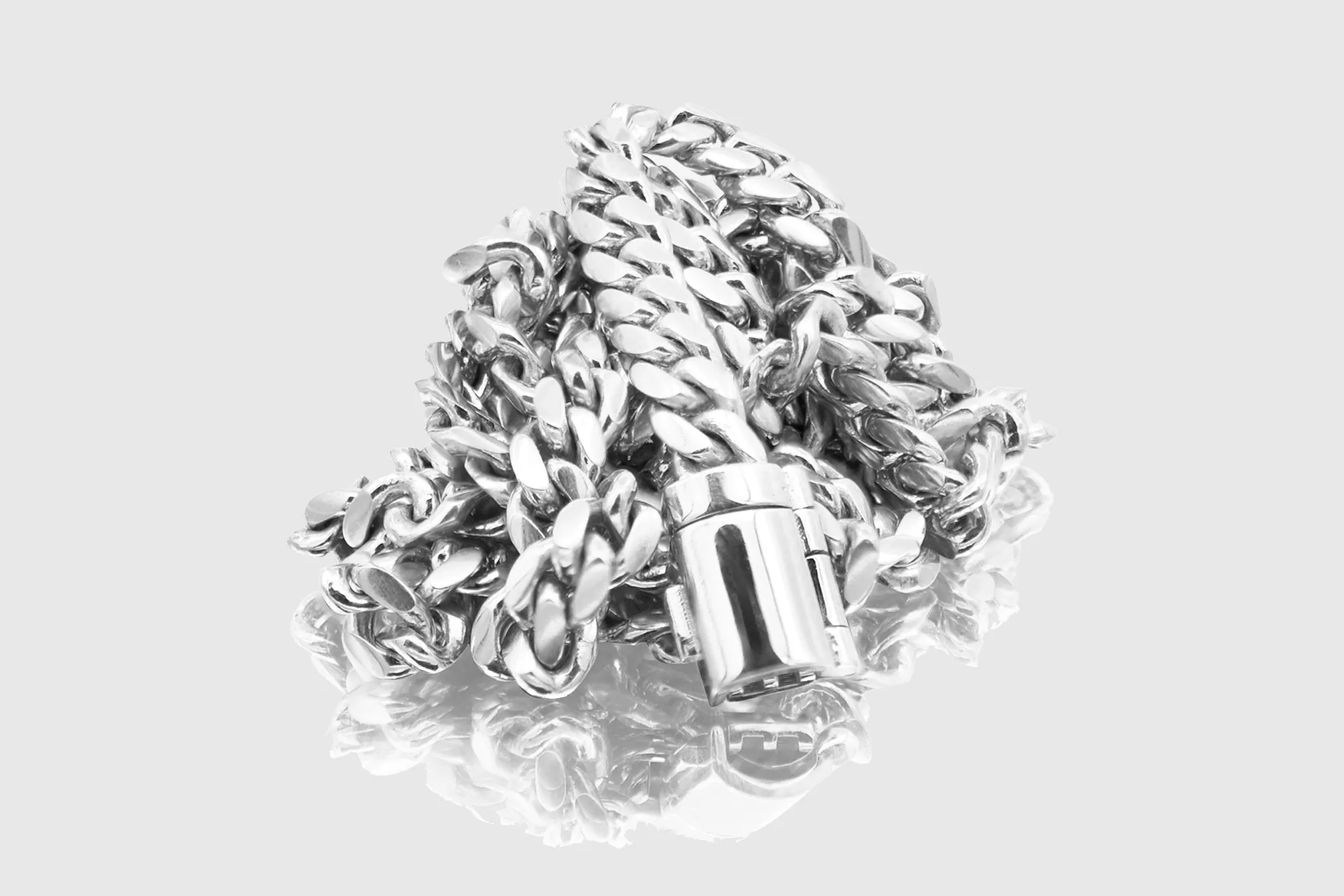 4mm Solid Miami Cuban Gold Barrel Lock Necklace