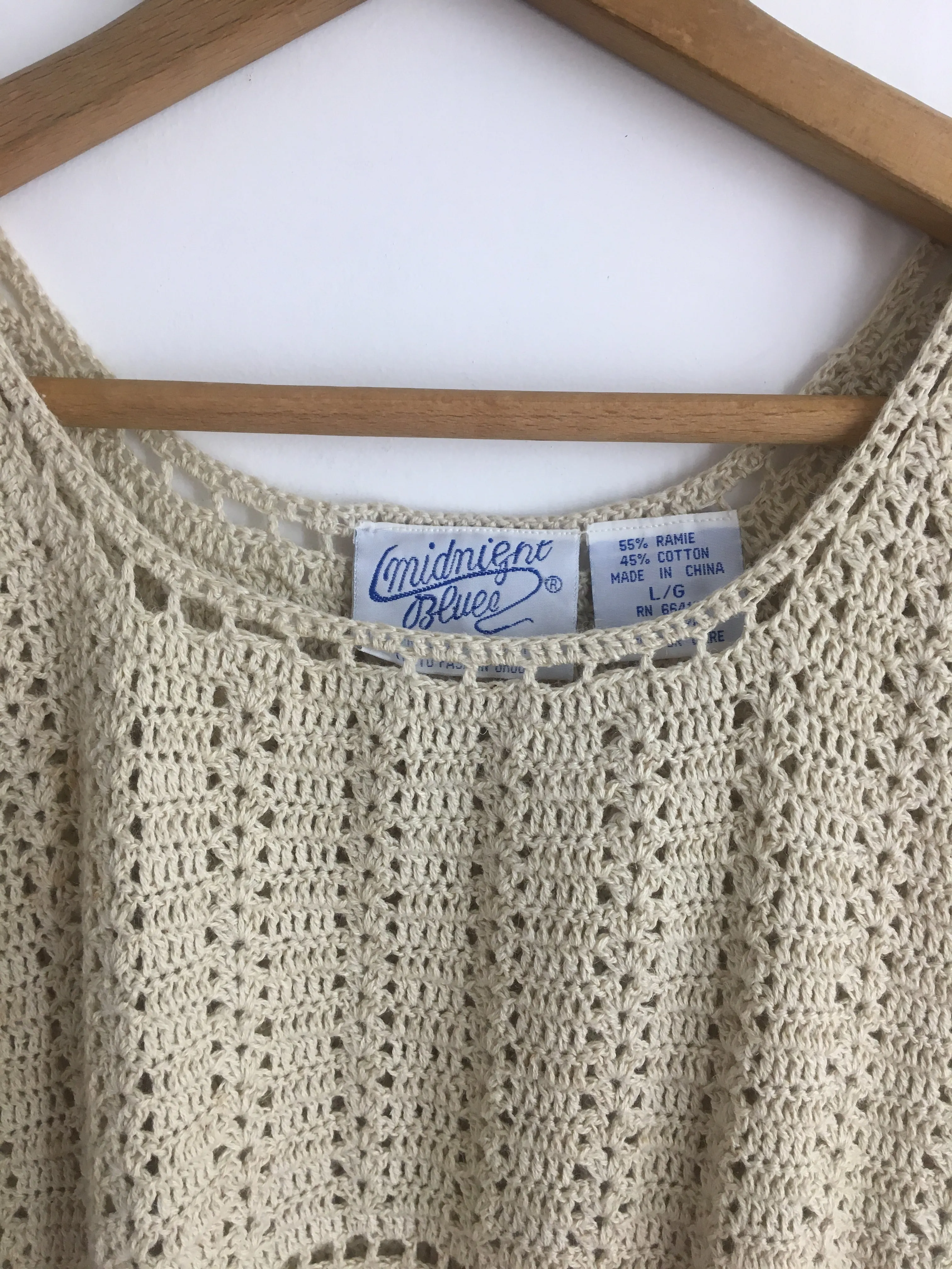 90’s CROCHET POM POM TOP / MEDIUM