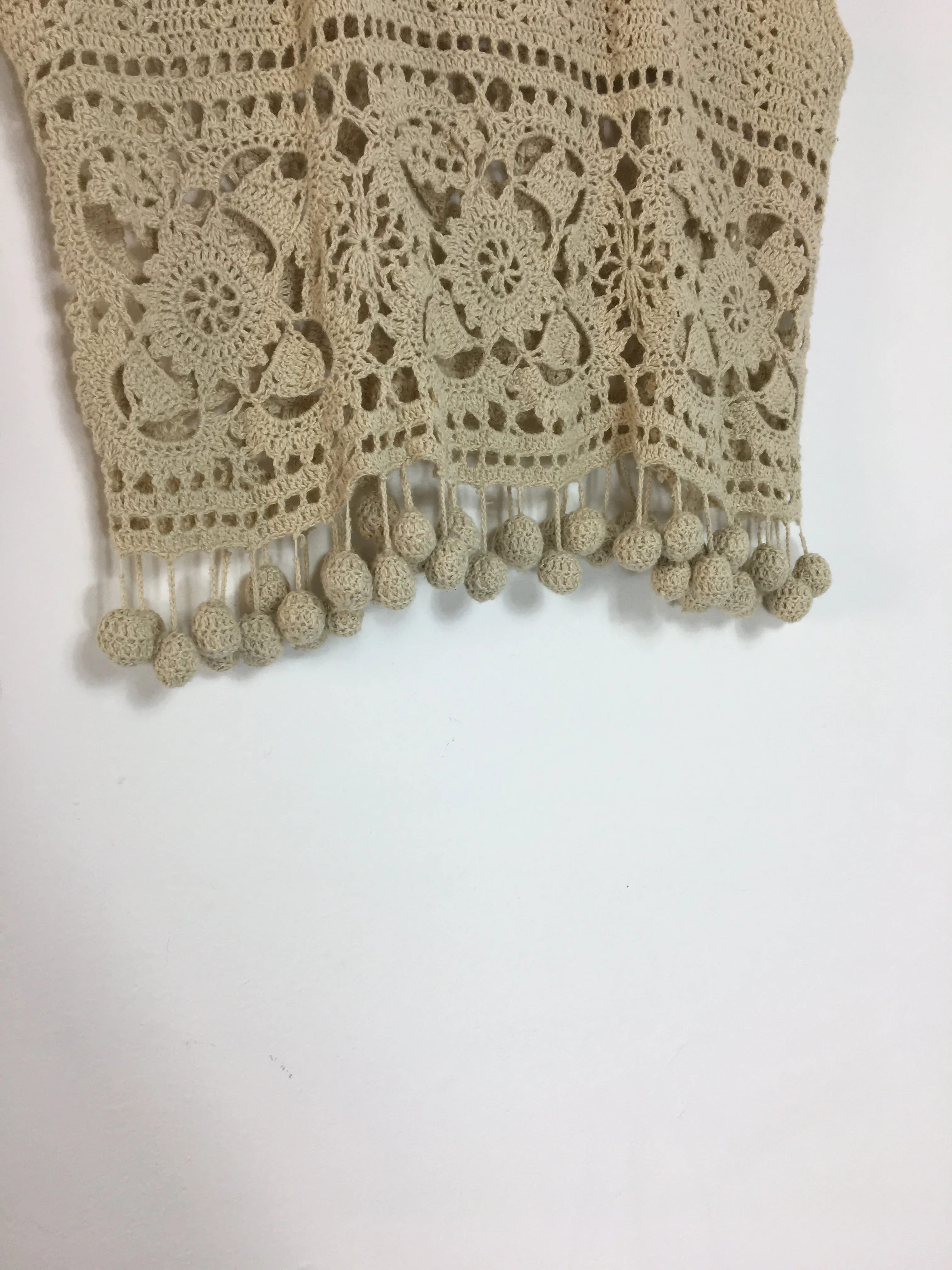 90’s CROCHET POM POM TOP / MEDIUM
