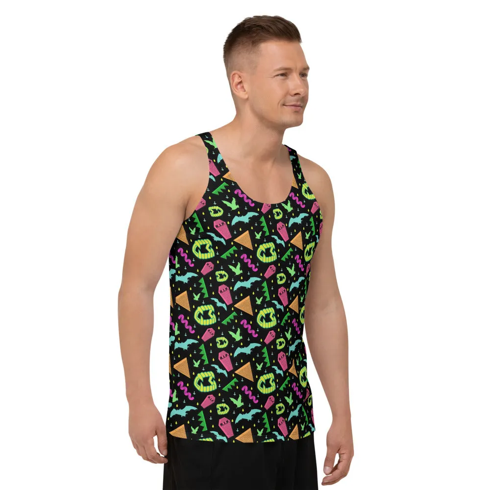 90s Style Vampire Fang Pattern Unisex Tank Top / All Over Print